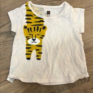 Tea Collection Yellow and White Tiger Graphic Tee